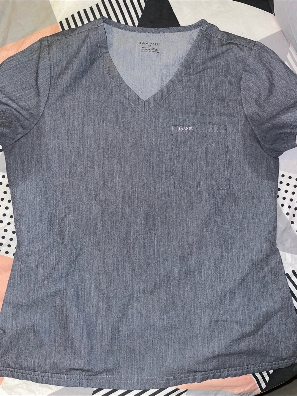 Jaanuu Men’s V-Neck Short Sleeve Shirt - Slate Gray